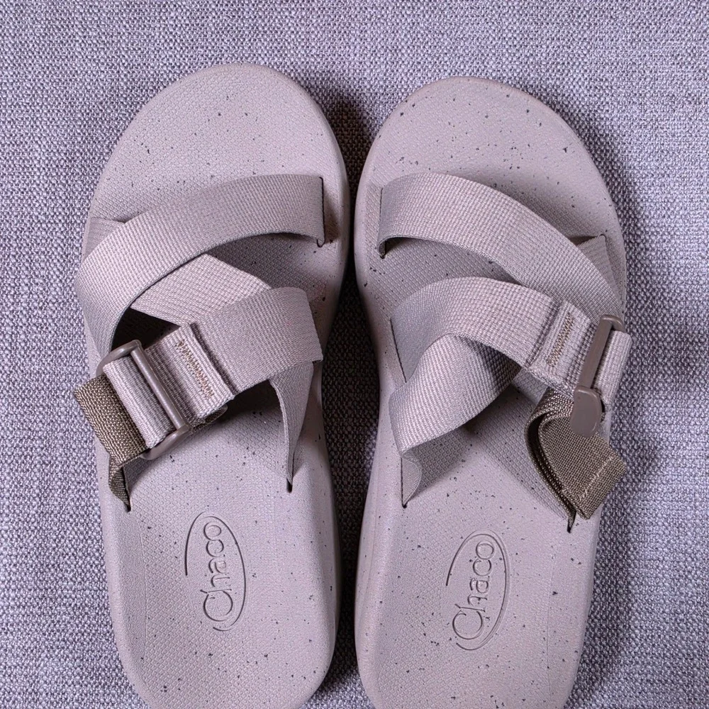 Chaco Chillos Slide Mens 8 Gray Adjustable Strap Lightweight Sandals